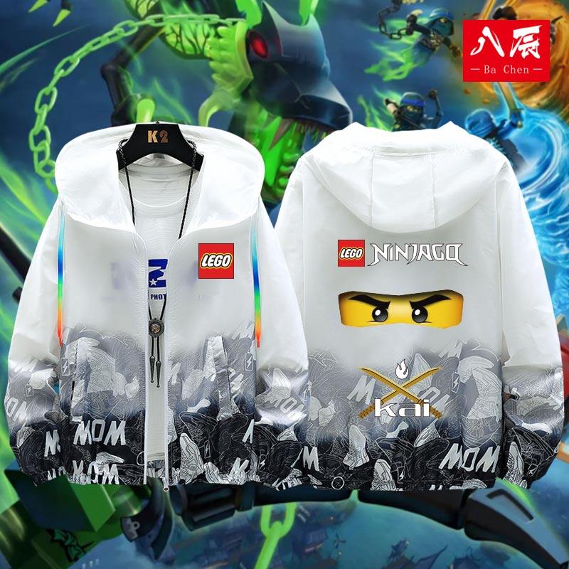 幻影忍者乐高连帽防晒衣服外套亲子装夏男童衣服儿童联名服装