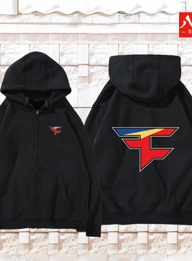 FaZe战队游戏CSGO比赛衣服RAIN宽松休闲百搭连帽拉链卫衣外套长袖