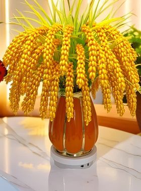 金稻穗材料包diy黄金麦穗手工编织花束成品稻谷摆件自己做仿真花