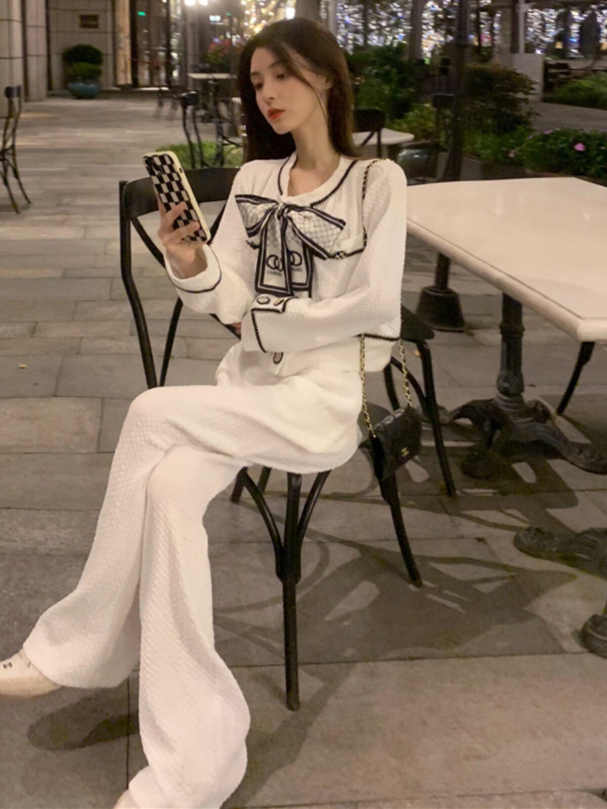 MUEL 오리지널 XIAOXIANGFENG 정장 2024 신작 여성 초가을 패션 하이엔드 연예인 와이드 팬츠 투피스 세트