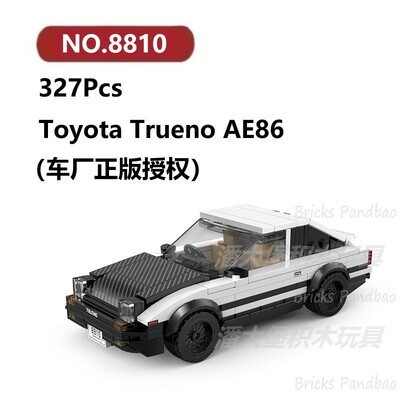 AE86丰田卡罗拉327颗粒防尘盒八格车PowerBlock积木玩具拼装模型