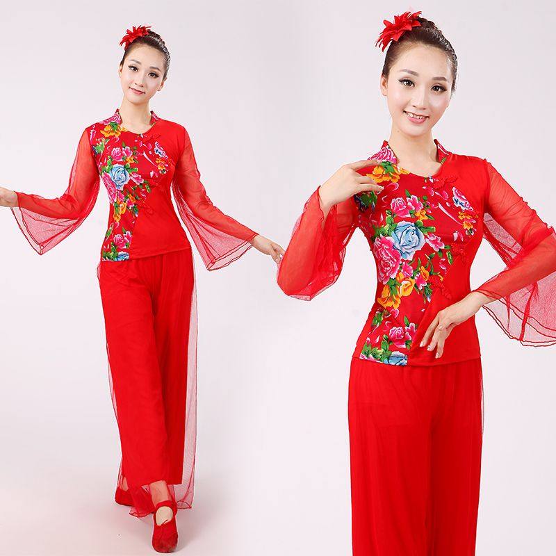 秧歌服演出服2022新款喜庆中老年广场舞东北扇子舞稻服装女款春夏