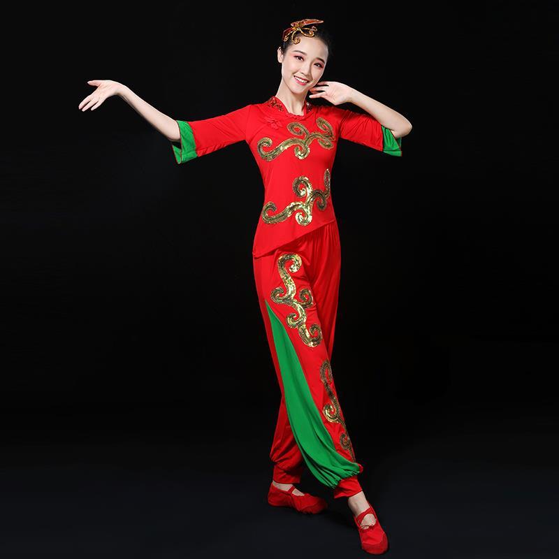 广场舞服装女成人套装2021新款东北扭大秧歌中老年扇子舞蹈演出服