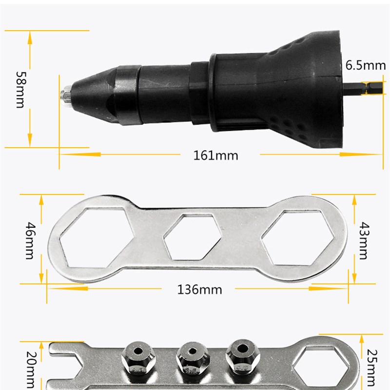 电动拉铆枪转换接头插卡装 抽芯C铆钉枪电动工具配件 便携实用