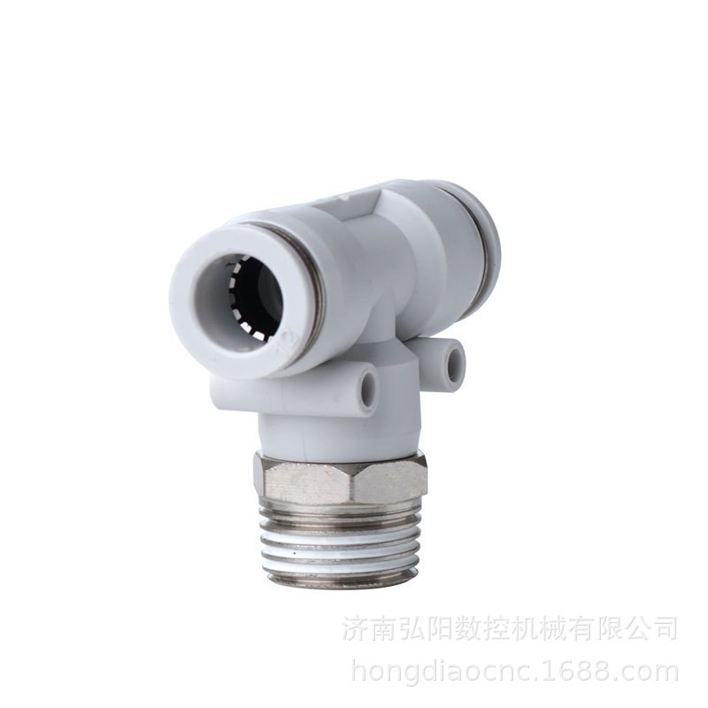 气动快插接头气管外螺纹T型三通快速接头PB4-M5/PRB6-01空压机配