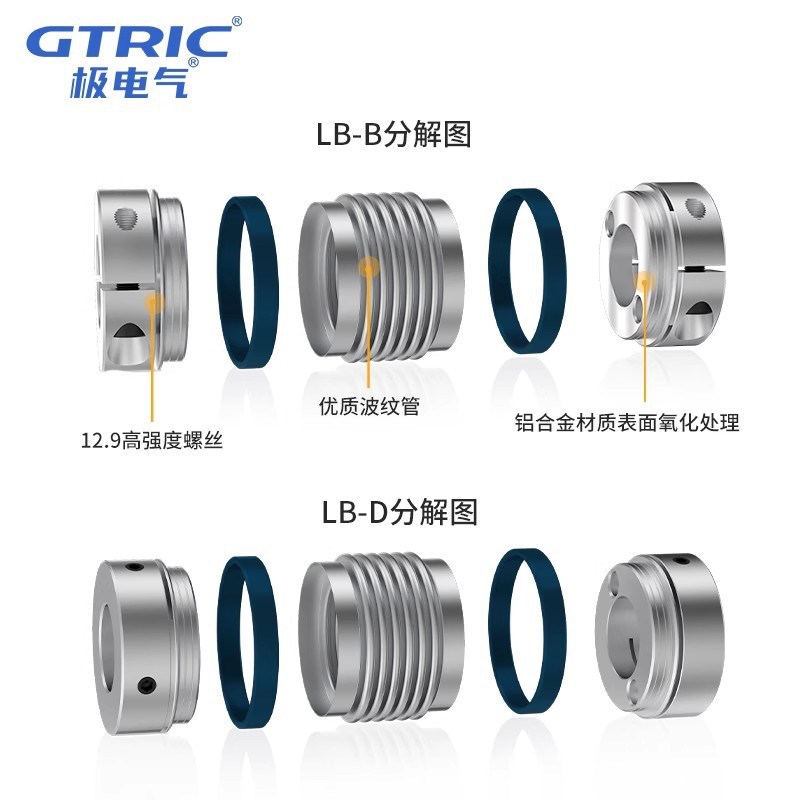 波纹管联轴器f 弹簧大扭矩伺服步进电机数控丝杆弹性 编码器连轴