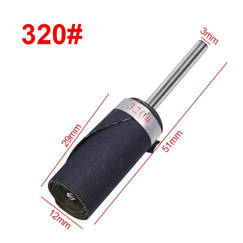 3mm柄镜面打磨砂纸棒 玉石琥珀翡翠瓷器打磨抛光U磨头砂纸打磨棒