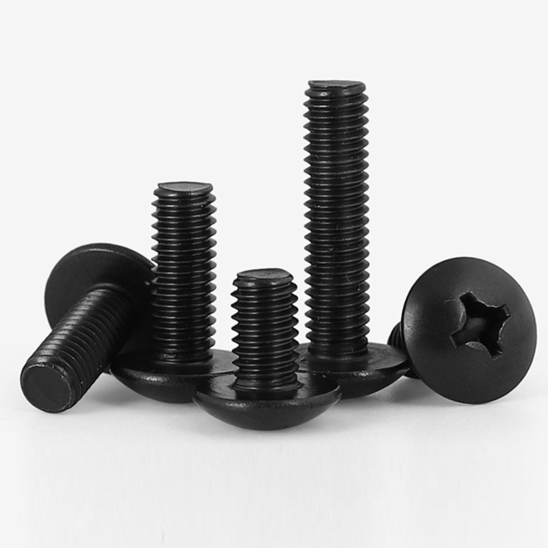 TM碳钢黑色十字大扁头m螺丝伞头螺钉蘑菇头机螺丝M2/M3/M4/M5/M6
