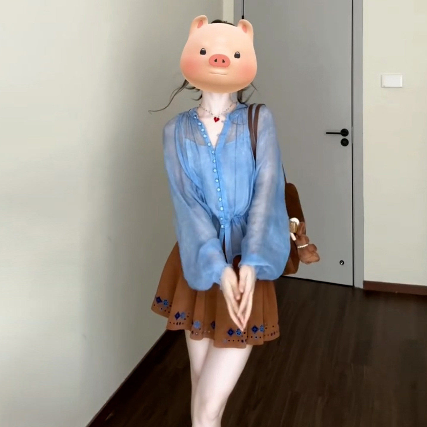 新中式上衣女早秋设计感特别漂亮蓝色盘扣小衬衣薄款防晒衬衫外套