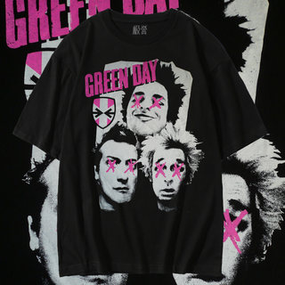 极誉绿日乐队Green Day朋克t恤美式复古摇滚风ins潮流纯棉短袖