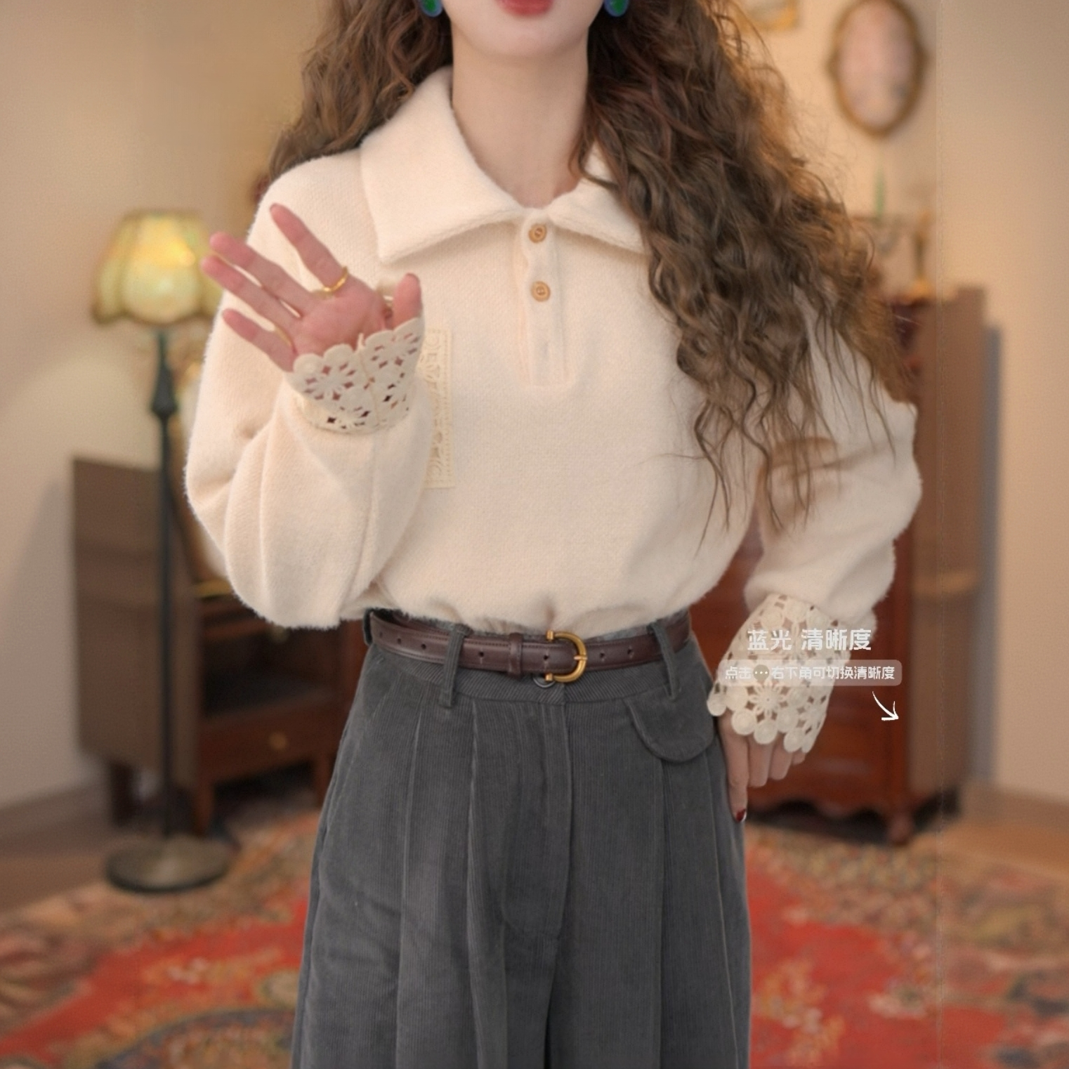 复古港风秋冬厚款休闲百搭衬衫上衣设计长袖百搭宽松衬衫长袖上衣