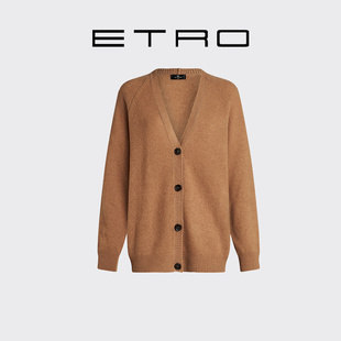 女士宽松山羊绒罗纹下摆V领长袖 新款 ETRO艾绰 毛衣 会员甄选