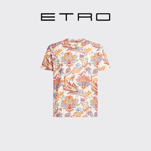 ETRO艾绰 首降 25秋冬新款 男士 T恤 棉花卉印花图案圆领短袖 新品