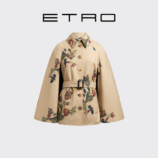 新品 女士花卉印花斗篷设计短款 首降 25新款 风衣外套 ETRO艾绰