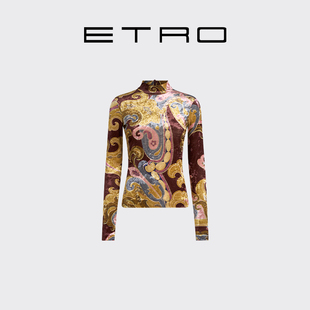 女士多色佩斯里印花修身 新款 ETRO艾绰 樽领上衣 会员甄选