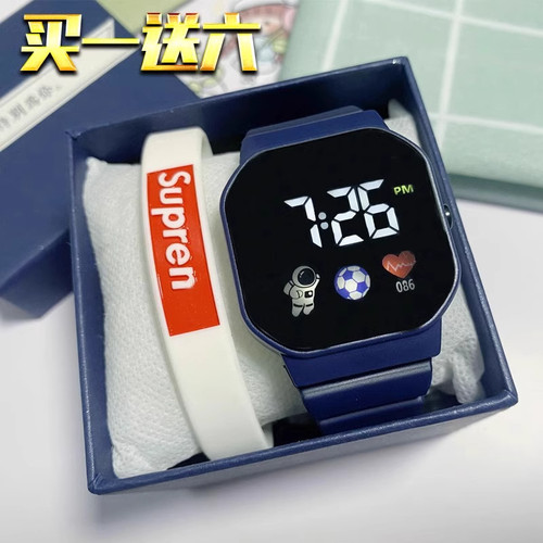 高级感LED太空人儿童电子表