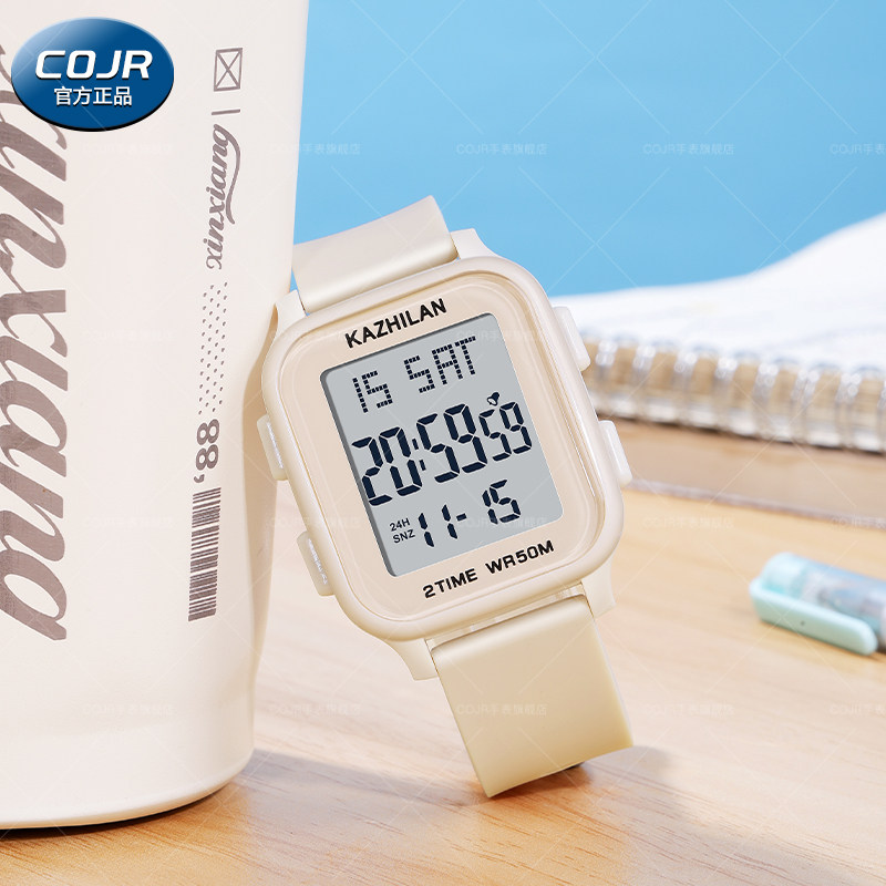 电子手表女款多功能运动防水表