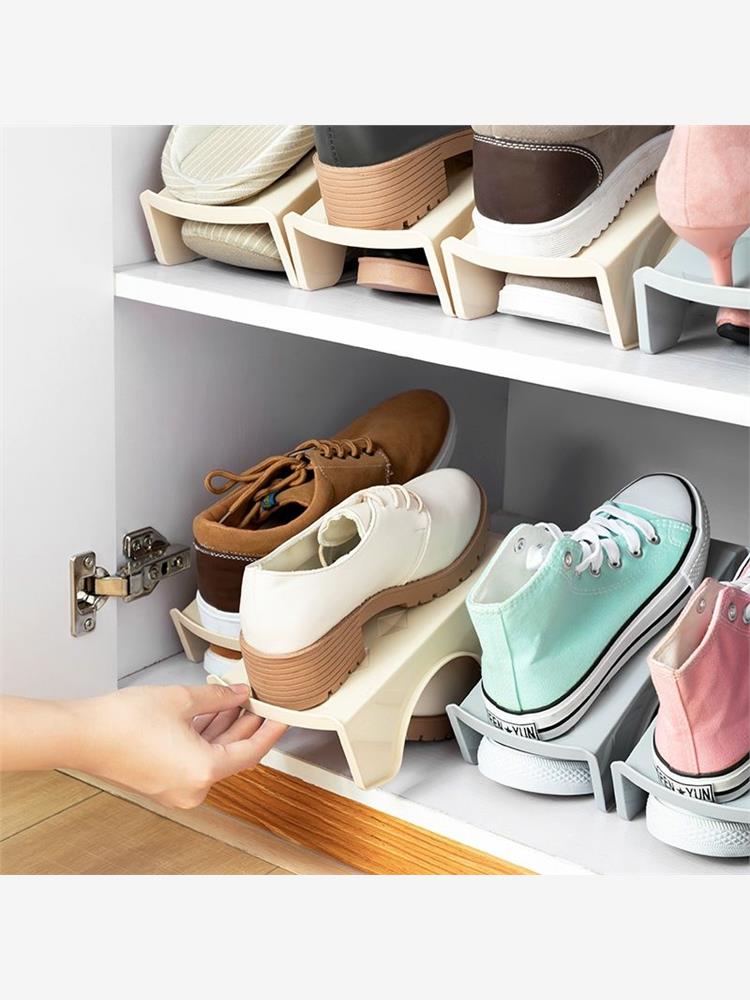 鞋子收纳神器省空间一体式家用鞋柜里的鞋架双层宿舍放鞋鞋托塑料