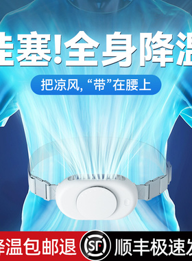 降温神器！新款挂腰风扇随身空调便携式户外露营usb充电小型降暑制冷腰间钓鱼厨房迷你工地无叶夏天2025挂脖