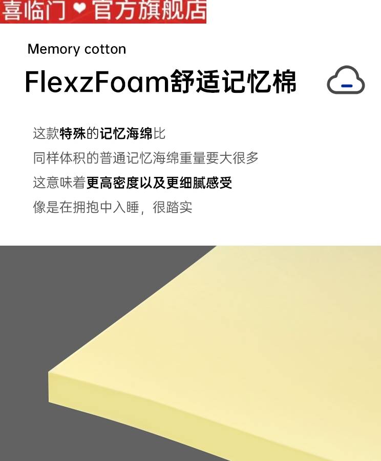 SLEEMON/喜临门官网蓝色记忆棉盒子床垫席梦思压缩家用乳胶独立弹