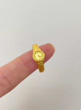 小金表纯银开口戒指520送女友