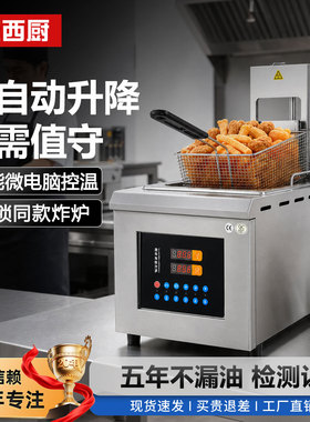 商用自动升降恒温电炸锅台式
