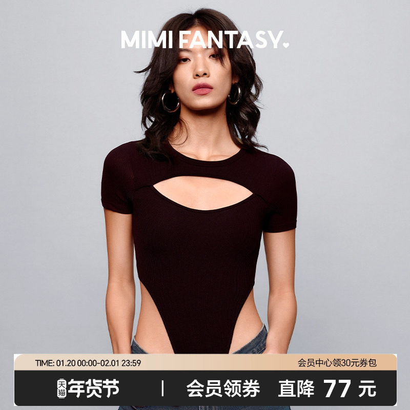 MIMI FANTASY辣妹连体衣性感镂空高叉露腰显瘦薄款短袖跳舞塑身衣,女士内衣/男士内衣/家居服,塑身连体衣,淘宝优惠券,粉丝福利购,淘宝优惠卷