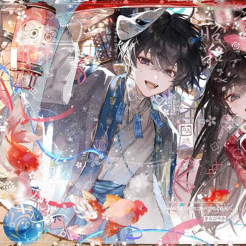 130张 忘忧潮扭蛋第二期 花火情侣插画头像原创圈直购 高清无水印