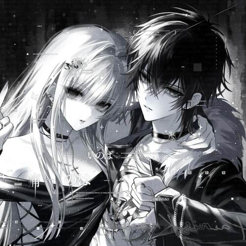 1张 黑雀直购 帅气情侣动漫插画头像壁纸扭蛋原创圈 高清有普白