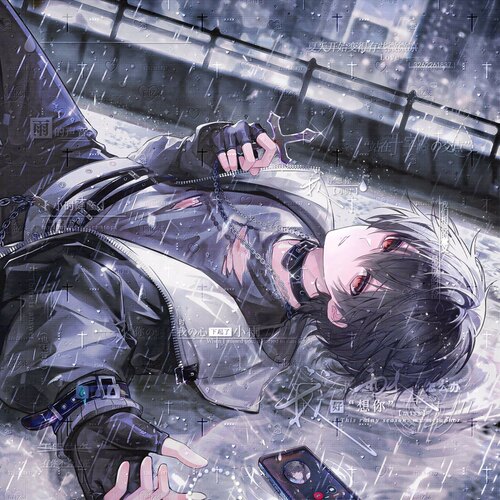 [51张 风吹直购]情侣双人雨天动漫头像插画扭蛋原创圈 高清无水印