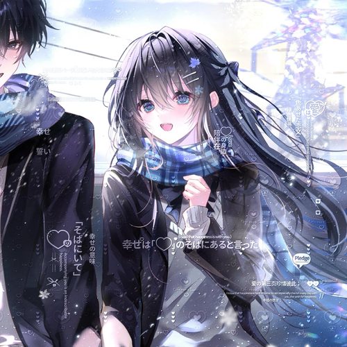 80张 时间线扭蛋二号机2 情侣动漫插画头像原创圈直购高清无水印