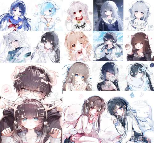 409张 汪酱退款图包 女生动漫插画头像扭蛋原创圈直购 高清无水印