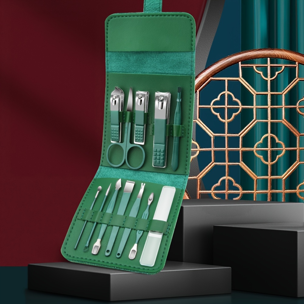 指甲刀12件套装男士家用高档斜口指甲剪甲沟专用修脚刀具指甲钳剪