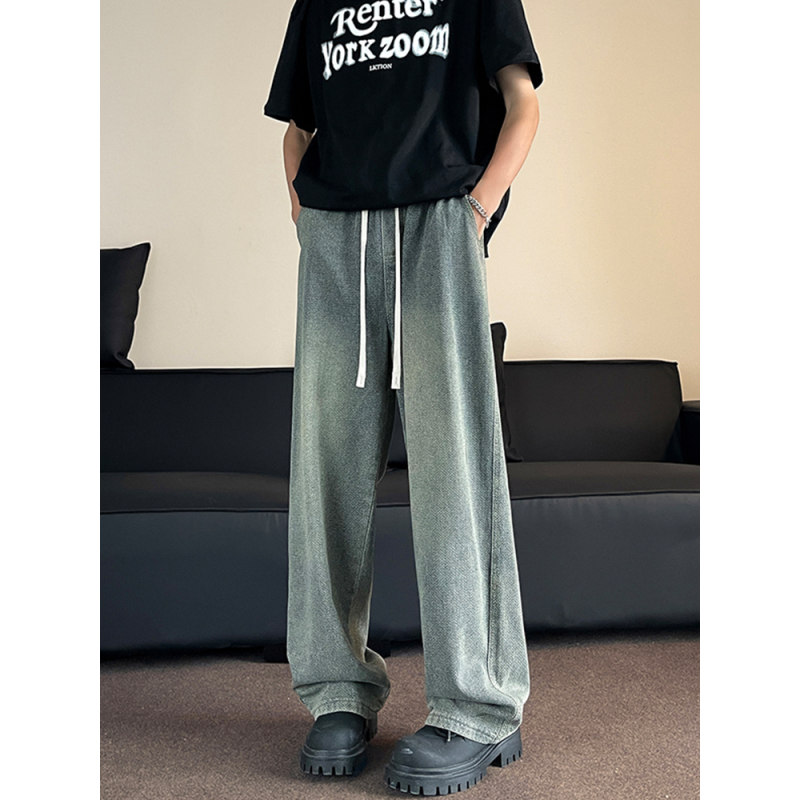 美式复古牛仔长裤男夏季vintage