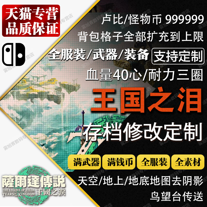 NS Switch 塞尔达王国之泪 存档修改 卢比耐力道具素材msg大师