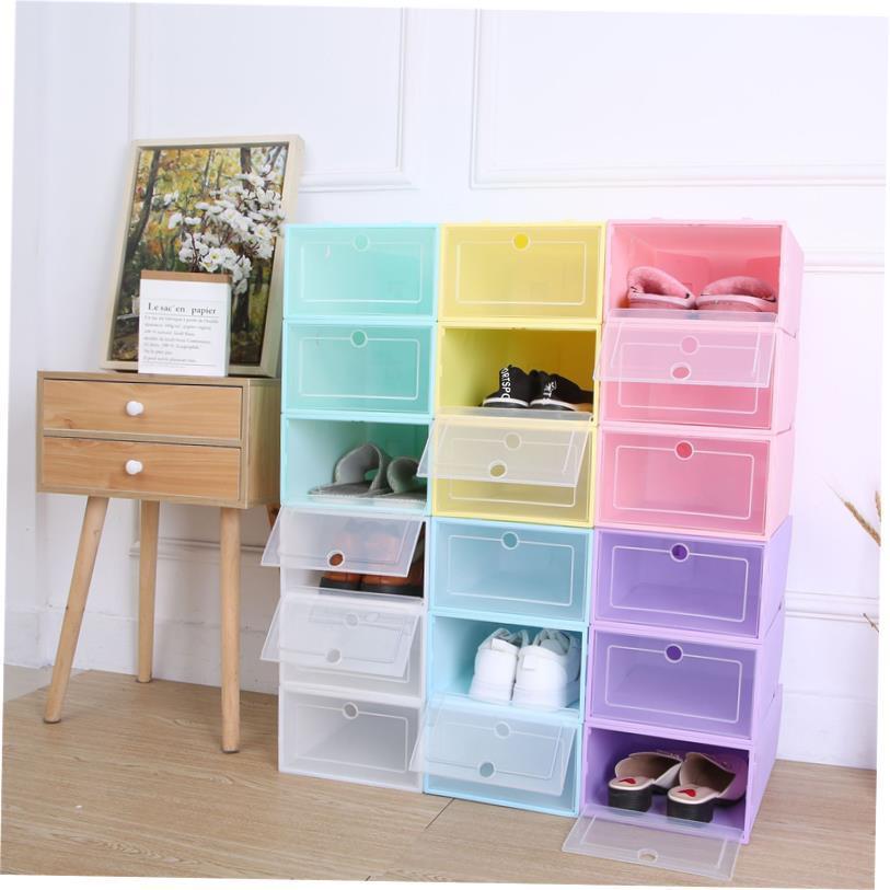 6pcs Transparent plastic shoe box dustproof Shoes cabinet 1