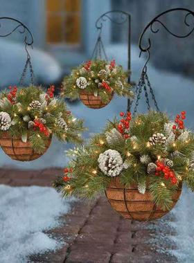 Christmas basket wreath Christmas holiday decorations