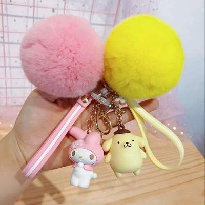 Kawaii Sanrio Plushie Keychain My Melody Cinnamoroll Kuromi