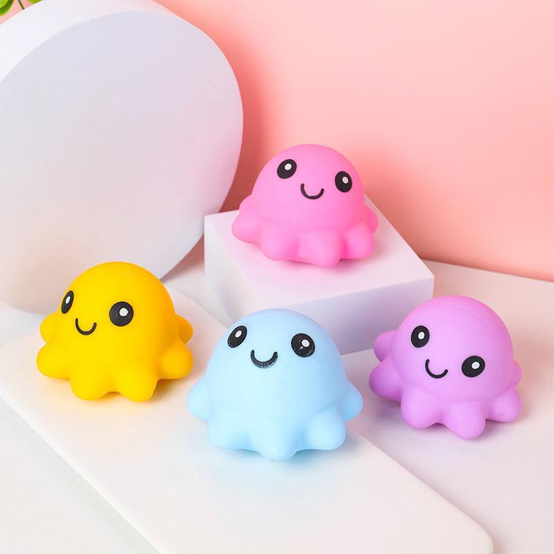 Squishy octopus Fidget Toys squeezy Stressball彩虹章鱼捏捏乐