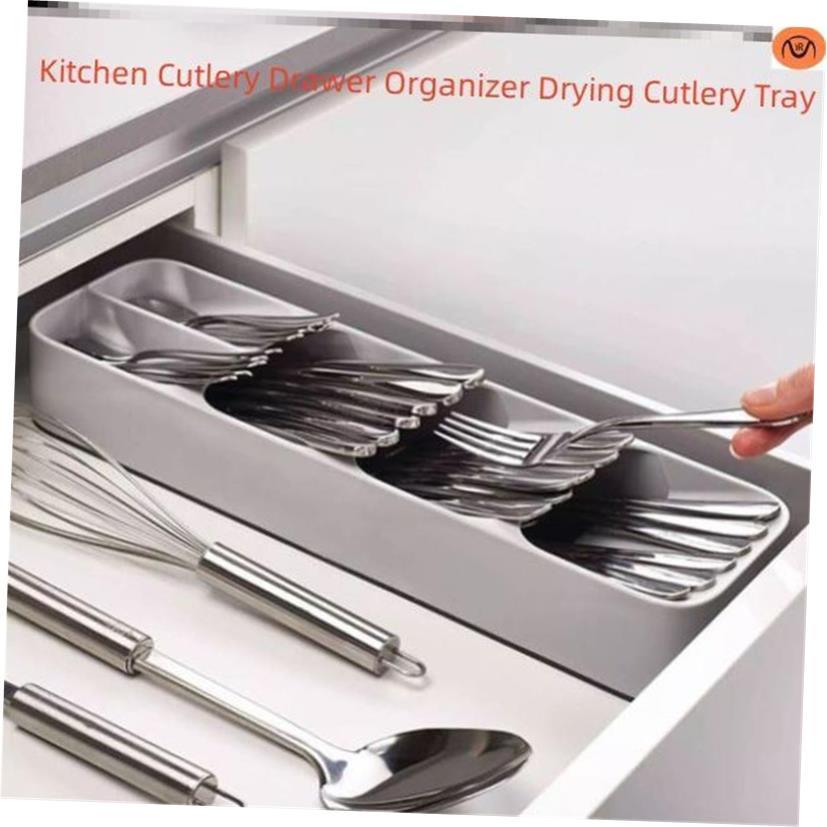 Kitchen Cutlery Drawer Organizer Drying Cutlery Tray Spoon