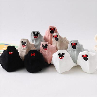 Boat socks women cut solid color embroidered heel socks袜子