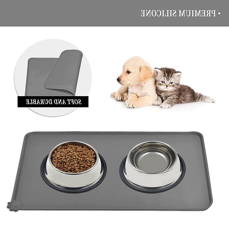 Silicone Dog Bowl Mat Non-Stick Pet Fountain Tray Waterp