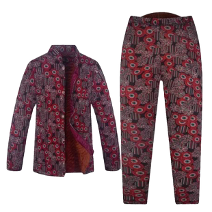 睡衣女加绒加厚宽松老年人可外穿驼绒棉服 妈妈冬季 婆婆装 棉衣棉裤