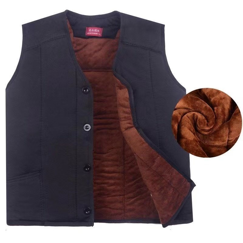 老年人三层加厚马甲男装爸爸特厚驼绒坎肩爸爸棉衣马夹加肥加大码,男装,常规马甲,淘宝优惠券,粉丝福利购,淘宝优惠卷