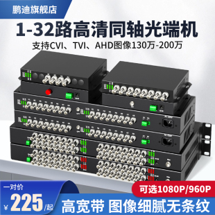 AHD 4路8路16路同轴视频光端机 HDTVI HDCVI同轴高清监控支持海康大华960P摄像头1路2路带反向数据监控RS485