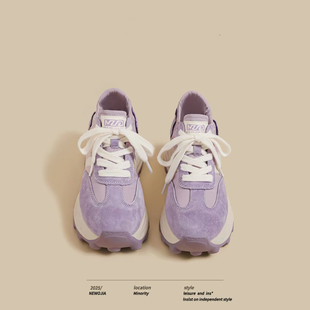 新款 运动休闲鞋 百搭厚底德训鞋 百搭老爹鞋 女紫色松糕炸街薄款 春季