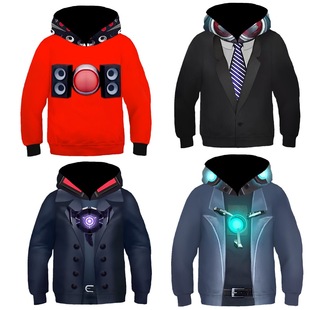 印花儿童动漫帽衫 cosplay泰坦电视人同款 连帽卫衣男女3D数码