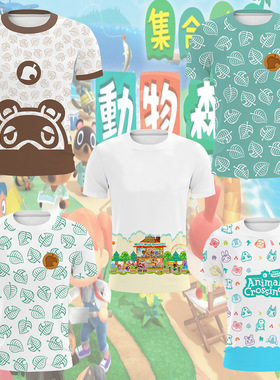 AnimalCrossing集合啦动物森友会二次元动漫短袖T恤男厂家直销