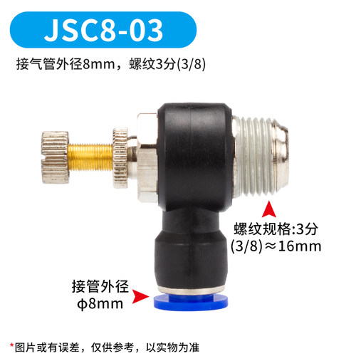 JNC快插接头气缸调速JSC8-02调节流阀SL6-M5/4-01/10-03/12-04管