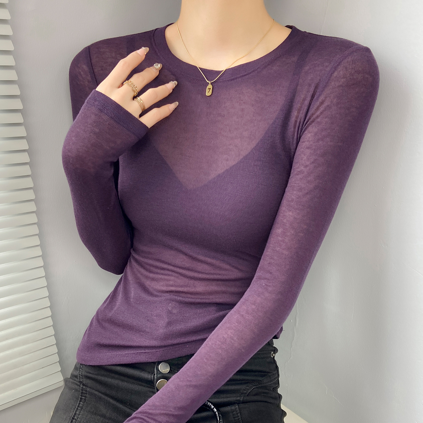 莱赛尔天丝羊毛打底衫高端罩衫